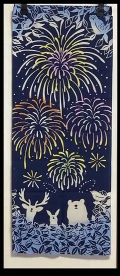 手ぬぐい　kenema 森の花火　花火　注染