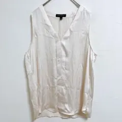 バナナリパブリック ブラウス Vネック ノースリーブ 無地 M 白 デート 美品