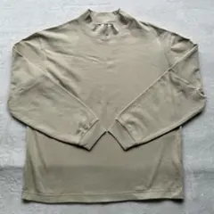 ユニクロU モックネック 長袖トップス L 淡いイエロー