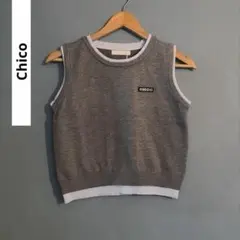 Chico 配色ネームロゴノースリKT セール　新品　サマーニット　ニットベスト