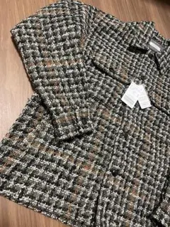 ツイードジャケット Mサイズ ブラックオレンジ