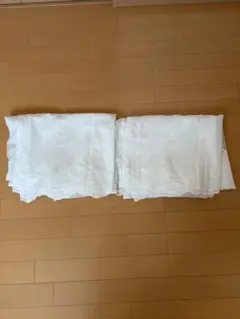 裾スカラップデザイン　レースカーテン　リーフ柄　100×198 2枚セット