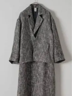 [CASPER JOHN]レイヤードツィードコート　ロングコート