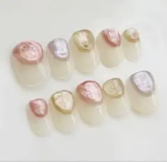 ぷっくりニュアンスネイルチップ♡ うるうる×マグネット サイズオーダー