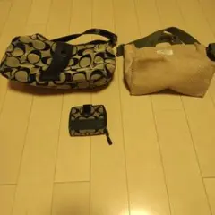 円形パターンのハンドバッグと財布セット