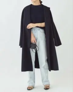 未使用品ブラックplage ハミルトン ノーカラーコート Plage(プラージュ)の「ハミルトンノーカラーコート◇」 - PARTE