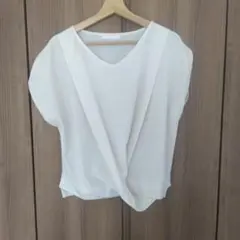白 ブラウス カットソー 半袖