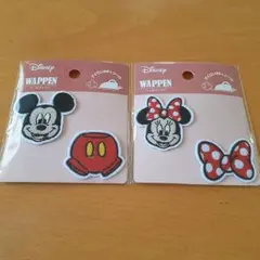ディズニー シールワッペン ミッキーマウス ミニーマウス アイロン接着&シール