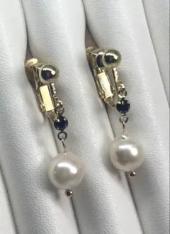 あこや真珠　イヤリング　金色　ゴールド　本真珠　真珠　パール　新品　未使用367