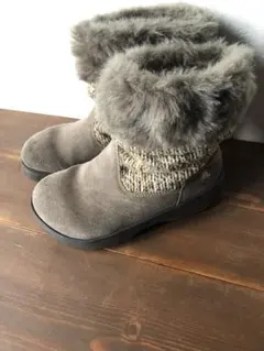 ★クロックス★clocs W5 茶　23センチ毛糸編み　ブーツ