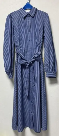 GUストライプシャツワンピース【長袖】
