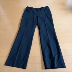 ストライプデザイン ワイドパンツ ダークブルー