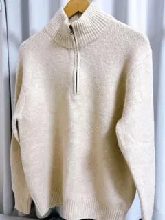 【美品】ユニクロ　UNIQLO スフレヤーンハーフジップセーター　ニット