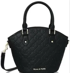 【最終値下げ】メゾンドフルール モノグラム バスケット型バッグ ブラック