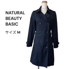 NATURAL BEAUTY BASIC（M）トレンチコート ネイビー シンプル