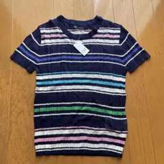 GAP ネイビー ストライプ 半袖ニットTシャツ XXSのサムネイル