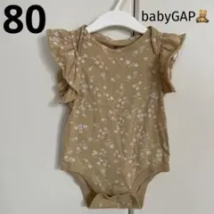 baby Gap/ベビーギャップ　肩フリルつき　袖なし　小花柄ロンパース