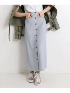 新品タグ付き　スローブイエナ　カラーチェックアイラインスカート　38 ブルー　M