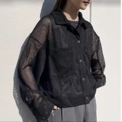 SELECT MOCA メッシュ ショート カーディガン