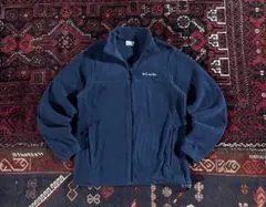 Columbia ワンポイントロゴ フリースジャケット ネイビー M