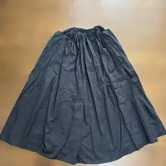 黒 フレアスカート ウエストゴム ポケット付き