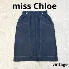 vintage misschloe 38号M【デニムスカート】ひざ丈 平成ギャル
