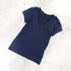 アルマーニジーンズ Vネック半袖Tシャツ ブラック サイズ25*MD98のサムネイル