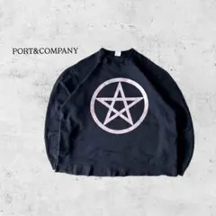 PORT&COMPANY 星プリント 黒スウェット 3XL 超ビックサイズ 古着