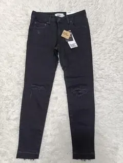 未使用　AZULBYMOUSSY　ダメージ加工　リペア　スキニー　デニム　M　黒
