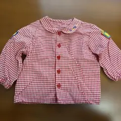 ミキハウス　赤と白のチェック柄シャツ