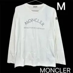 モンクレール Tシャツ M カットソー 長袖 ラメ プリント 白 新品未使用