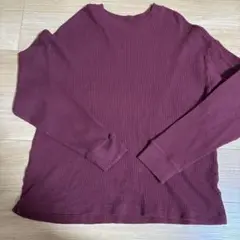 GAP ワッフル地　カットソー　エンジ　M