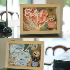 結婚式　受付サイン　Groom & Bride ダッフィー シェリーメイ