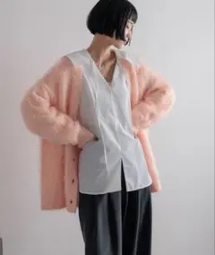 LOWRYS FARM ローリーズファーム　シャギーロングＶカーディガン