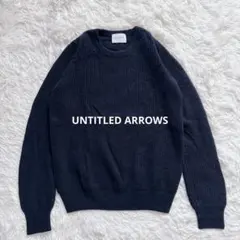 美品♪ユナイテッドアローズ カシミヤウール クルーネックニット リブ編 ネイビー