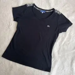 バーバリーブルーレーベル 半袖Tシャツ 肩ノバチェック ホースロゴ刺繍 38のサムネイル