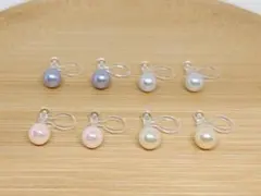 【794】樹脂パールノンホールピアス4ペア アレルギー対応イヤリング シンプル