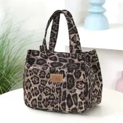 レオパード 豹 ヒョウ アニマル 大容量 トート バッグ ランチ 新品