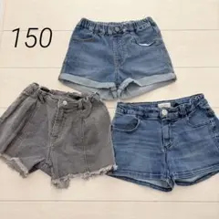 女の子　デニム　ショートパンツ　まとめ売り　150 ZIDDY他