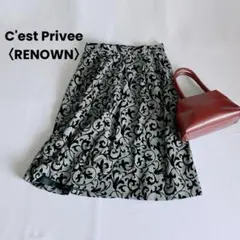 美品 C'est Privee セプリベ グレンチェックの総柄スカート 38のサムネイル