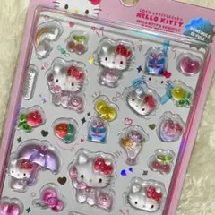 ★海外限定品★キティ 50周年記念シール 3D 立体 サンリオ