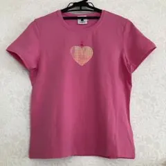 picone ピコーネ ストレッチTシャツ　ハート　刺繍ロゴ　ピンクのサムネイル