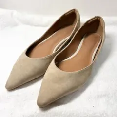 【激安】グリーンレーベルリラクシング スエード　フラットパンプス ベージュ