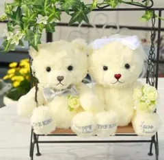 値下げ　ウェルカムドールTHE KISS Wedding Bear カップルベアのサムネイル