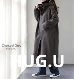 HUG.U アウター ミリタリーコート裏起毛パーカーロングコート