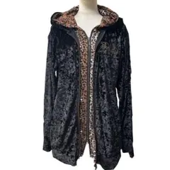 SESSION Leopard Layered Velour Hoodie 44 - メルカリ