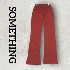 SOMETHING EDWIN フレアロングデニムパンツ (27x31) レッド