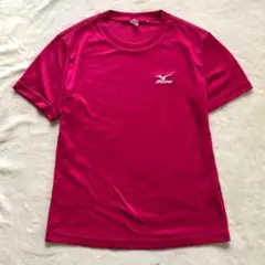 a043 ミズノ 半袖Tシャツ XL ショッキングピンク ワンポイント ロゴのサムネイル