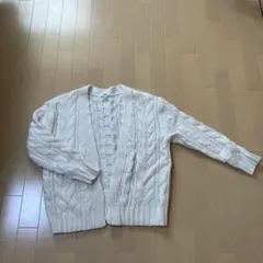 UNIQLO アイボリー ケーブルニット カーディガン S