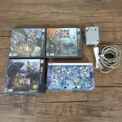 Nintendo 任天堂 3DS LL ミント×ホワイト　モンハン　充電器付